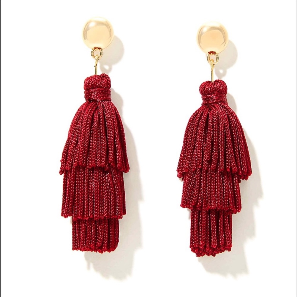 Loft Tassel Earrings Merlot
